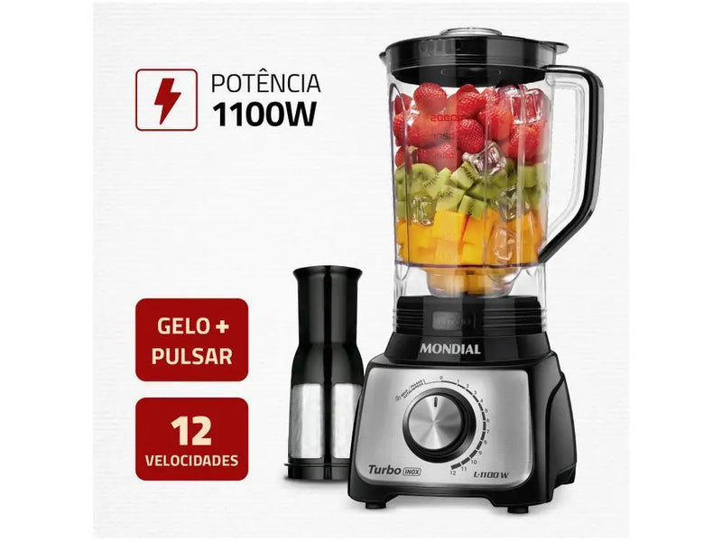 Liquidificador Mondial Turbo Blender L-1100 BI - 110V Inox