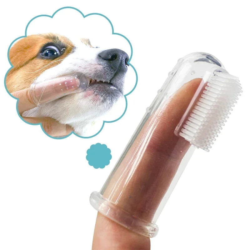 Escova de dentes para animais de estimação, super macia, escova de dentes para cachorro, mau hálito, tártaro, ferramenta de cuidados com os dentes, cão, gato, limpeza de sílica gel, suprimentos para animais de estimação