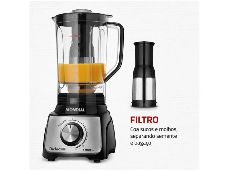 Liquidificador Mondial Turbo Blender L-1100 BI - 110V Inox