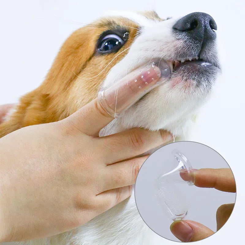 Escova de dentes para animais de estimação, super macia, escova de dentes para cachorro, mau hálito, tártaro, ferramenta de cuidados com os dentes, cão, gato, limpeza de sílica gel, suprimentos para animais de estimação